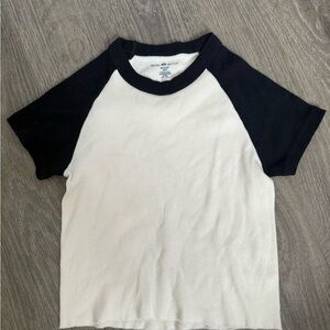 Brandy Melville Black and White Raglan Tee